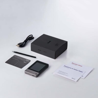Portfel kryptowalutowy SecuX Neo‑X Premium Metallic Edition z dwoma płytkami mnemonicznych fraz, Bluetooth i USB‑C 15