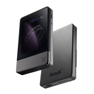 Portfel kryptowalutowy SecuX Neo‑X Premium Metallic Edition z dwoma płytkami mnemonicznych fraz, Bluetooth i USB‑C 7