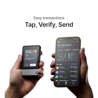 Portfel kryptowalutowy SecuX Neo‑X Premium Metallic Edition z dwoma płytkami mnemonicznych fraz, Bluetooth i USB‑C 3