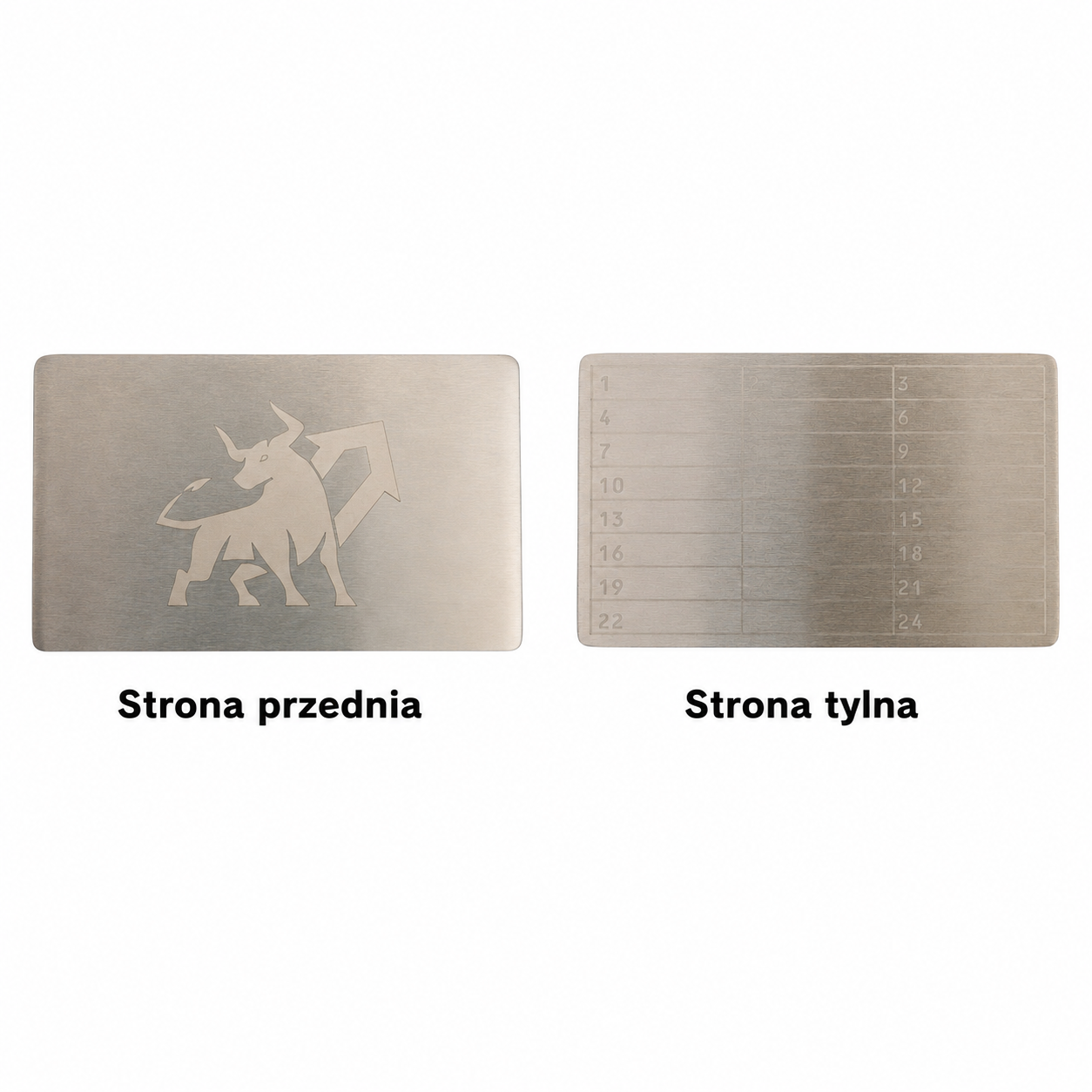 Metal do przechowywania seed phrase Bull Run Mini Plate, płytka 1 szt. 55×90 mm + rączka do grawerowania 5 Metal do przechowywania seed phrase Bull Run Mini Plate, płytka 1 szt. 55×90 mm + rączka do grawerowania 5