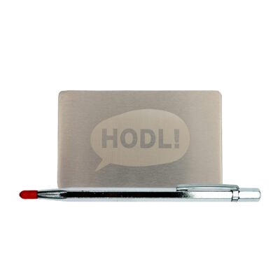 Metal do przechowywania seed phrase Hodl Mini Plate, płytka 1 szt. 55×90 mm + rączka do grawerowania