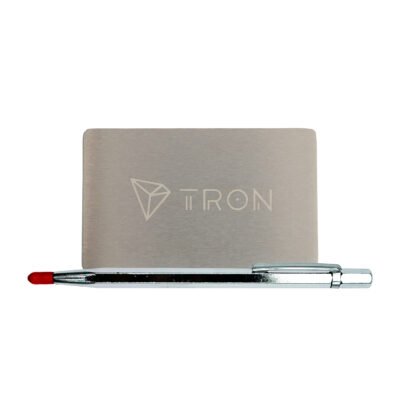 Metal do przechowywania seed phrase Tron Mini Plate, płytka 1 szt. 55×90 mm + rączka do grawerowania
