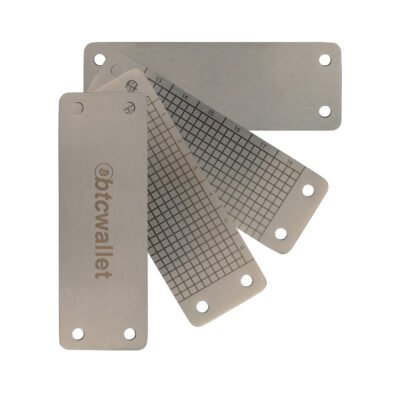 Tablet mnemoniczny Btcwallet SeedTag Solo 24 BIP39 do przechowywania seed phrase + śruby montażowe + punktak 2