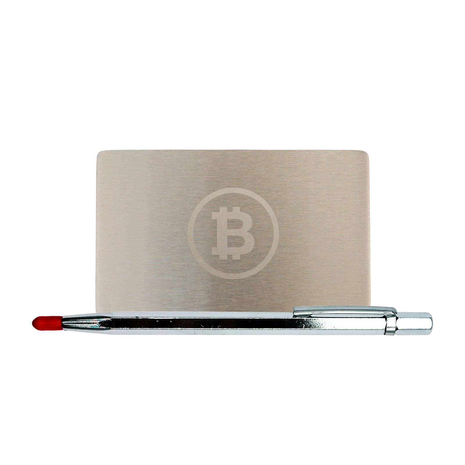 Metal do przechowywania seed phrase Bitcoin Mini Plate, płytka 1 szt. 55×90 mm + rączka do grawerowania Metal do przechowywania seed phrase Bitcoin Mini Plate, płytka 1 szt. 55×90 mm + rączka do grawerowania