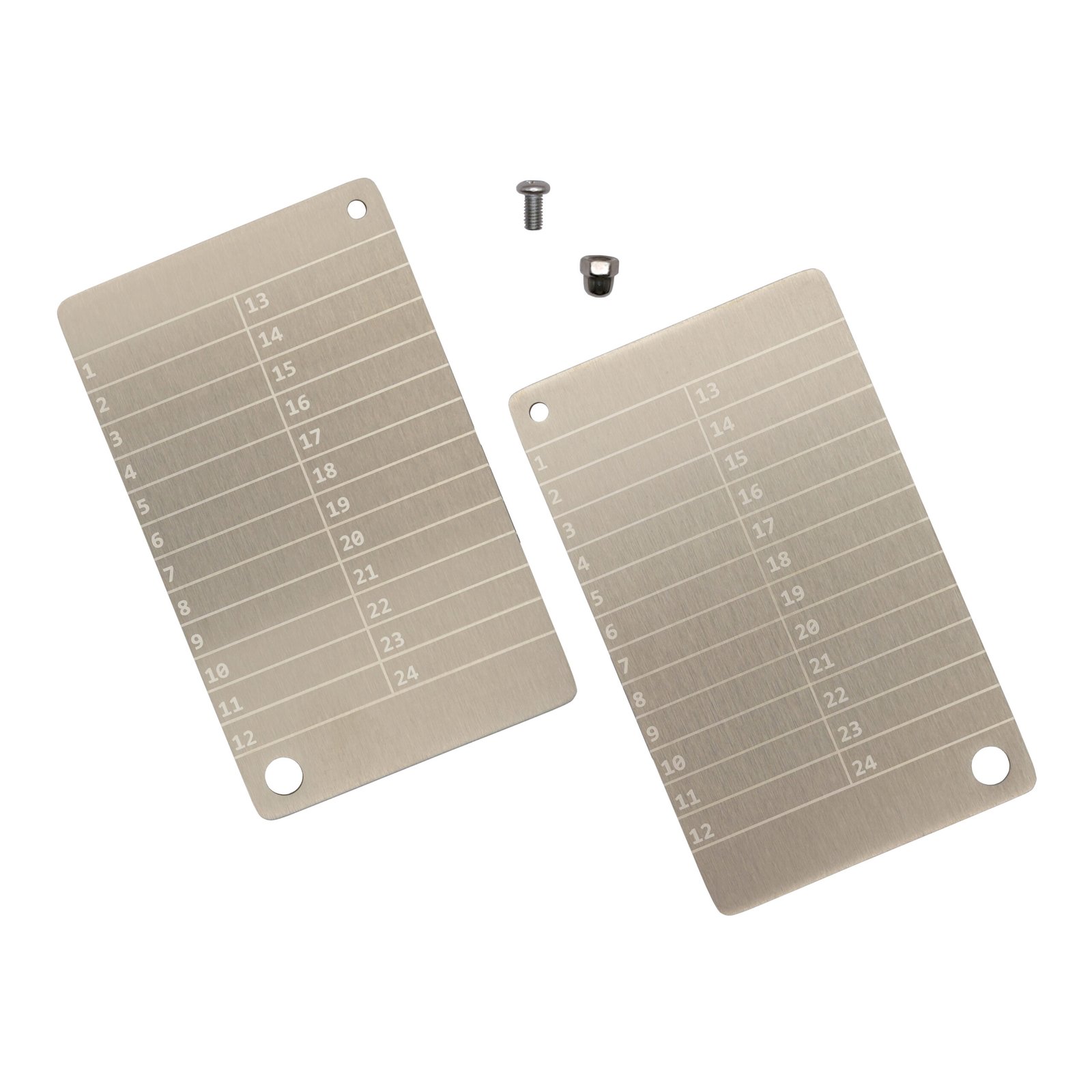 Metalowe płytki Btcwallet White Plate do przechowywania seed phrase 2 szt. + śruba montażowa 3 Metalowe płytki Btcwallet White Plate do przechowywania seed phrase 2 szt. + śruba montażowa 3